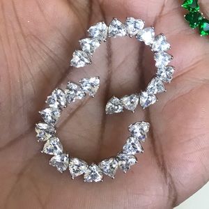 Encrusted Heart Hoops (CRYSTAL COLOR)